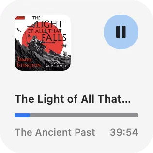 Small Audibounce widget with the cover, progress and a pause button.